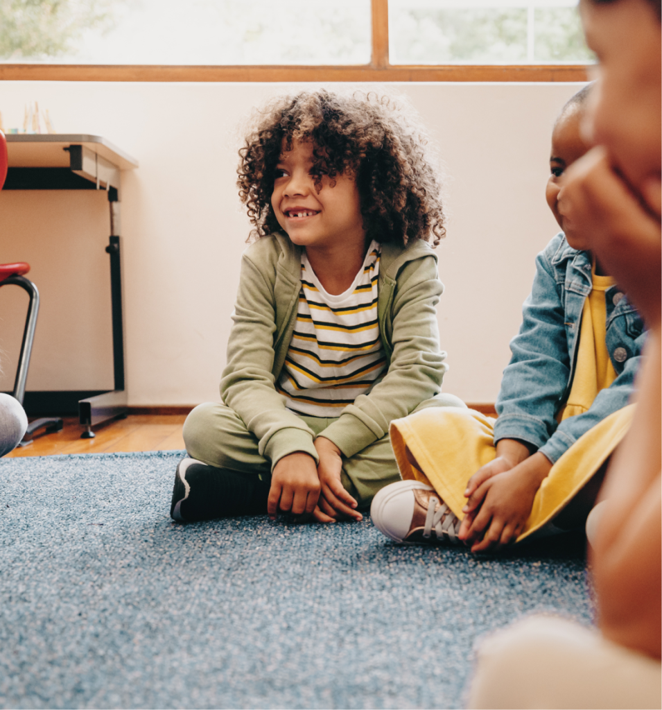 Student sitting on the floor